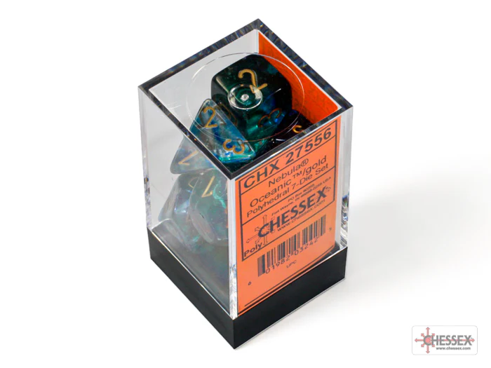 Chessex (27556) Nebula Oceanic/gold Polyhedral 7-Die set (Copy)