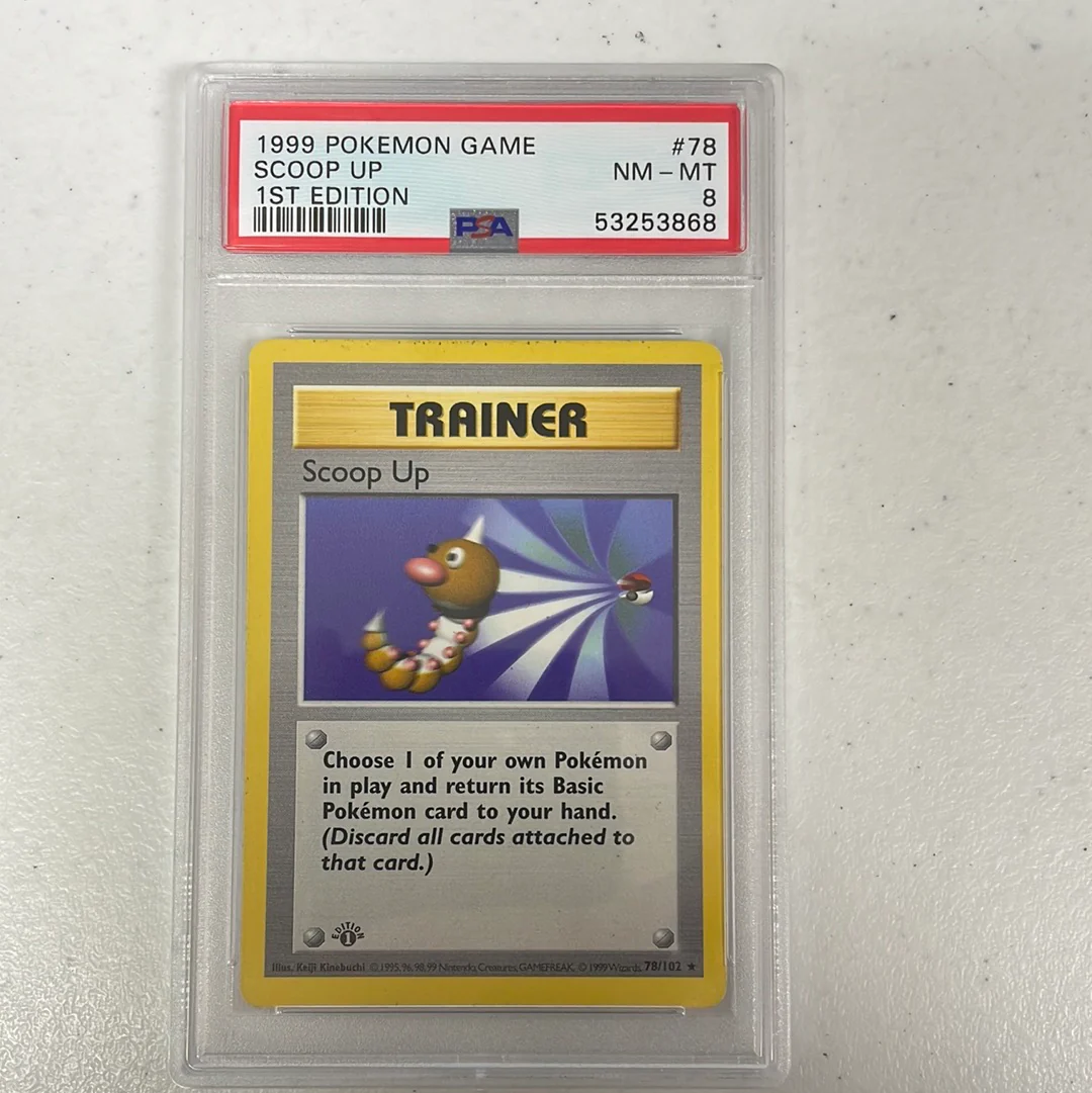 PSA 8 NM - MT - Scoop Up 78/102 1st Edition Base Set Shadowless Pokemon