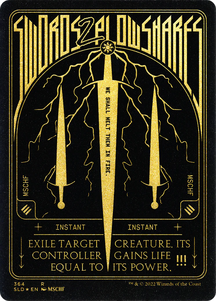 Swords to Plowshares (Foil Etched) (Gold) (SLD-364) - Secret Lair Drop Foil