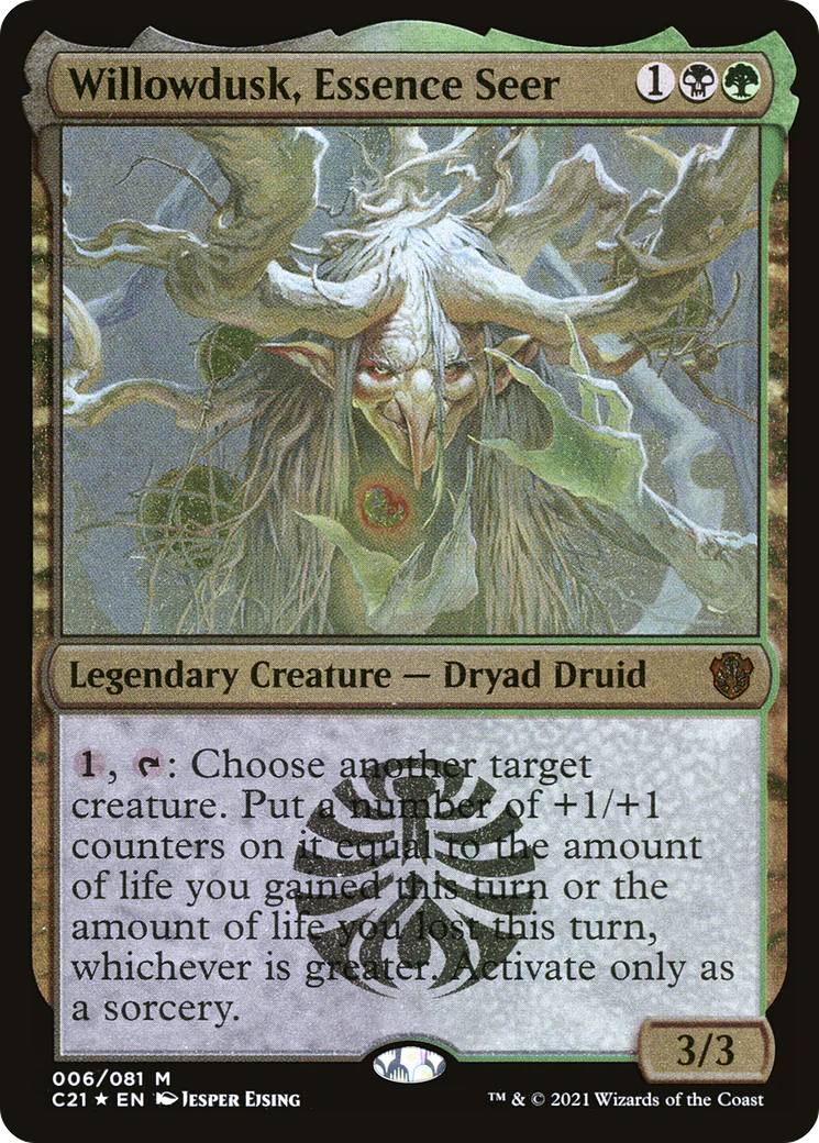 Willowdusk, Essence Seer (Display Commander) - Thick Stock (C21-006) - Commander 2021 Display Commanders Foil