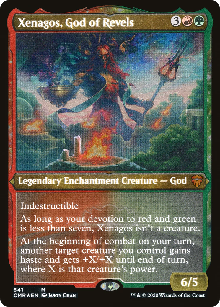 Xenagos, God of Revels (Foil Etched) (CMR-541) - Commander Legends: (enchantment) Foil